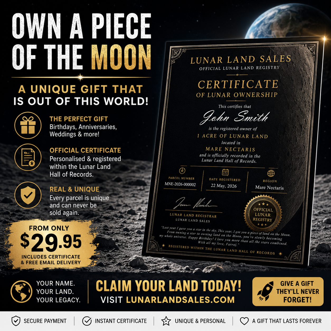 Lunar Land Sales